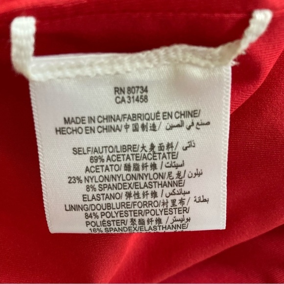 BCBGMAXAZRIA red draped bubble hem pleated bodice sleeveless mini dress.… - Picture 10 of 11